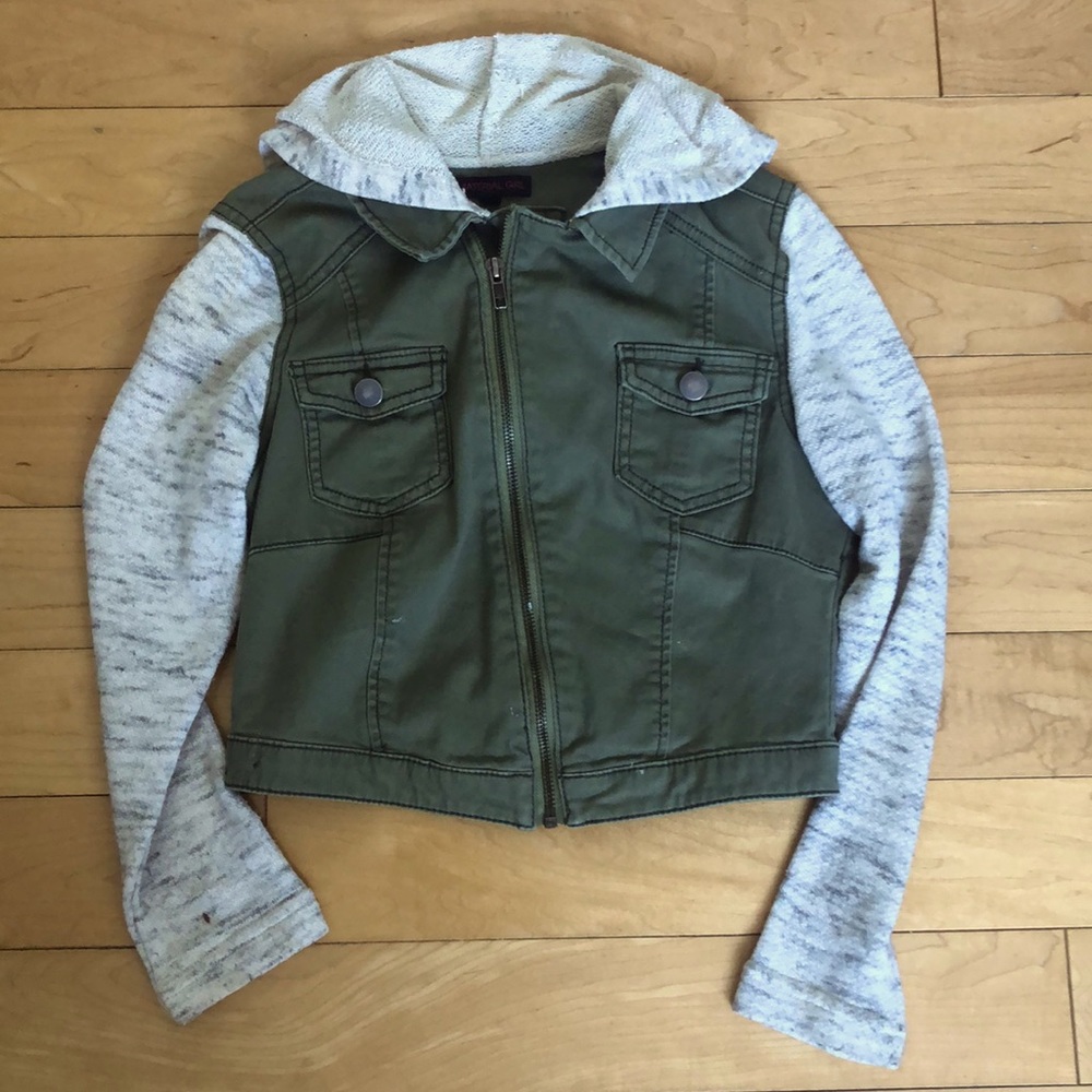 Material girl army green Jean sweater